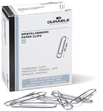 Durable Patvarios 50 mm cinkuotos sąvaržėlės, 100 vnt.
