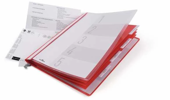 „Durable asmens aplankas su pakabinimu A4, 5 skyrių, raudona“