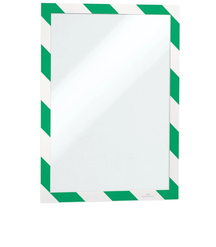 Plakatas Durable Patvarus DURAFRAME SECURITY lipnus rėmas žalia-balta A4, 2 vnt (DUR941)