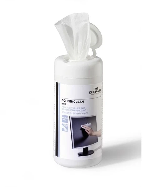 Valiklis Servetėlės kompiuterio ekranui valyti DURABLE Screenclean, 100 vnt., šlapios