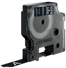 DYMO D1 Durable - Baltas on Juodas - 12mm etikečių juostelė Balta ant juodo