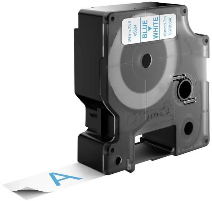 DYMO D1 Standard - Mėlyna on Baltas - 19mm etikečių juostelė Mėlyna ant balto paviršiaus
