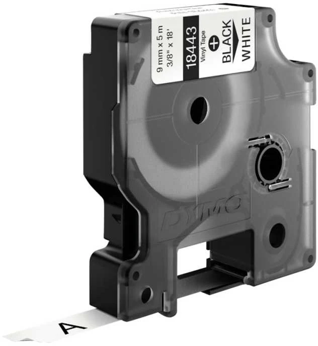 Dymo Vinilinė juostelė RHINO 9MMx5.5M, JUODA/BALTA