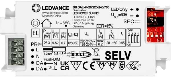 Ledvance 26,30W LED maitinimo šaltinis, DALI, 700mA