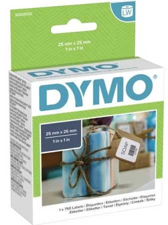 DYMO LabelWriter kvadratinės universalios etiketės, 25x25mm, 750vnt, baltas S0929120