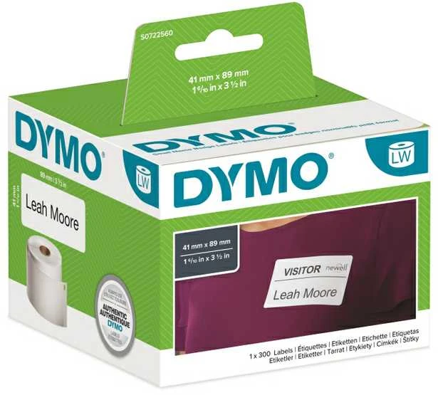 Etiketės DYMO Labelwriter 89x41 mm, 300 vnt, BALTA