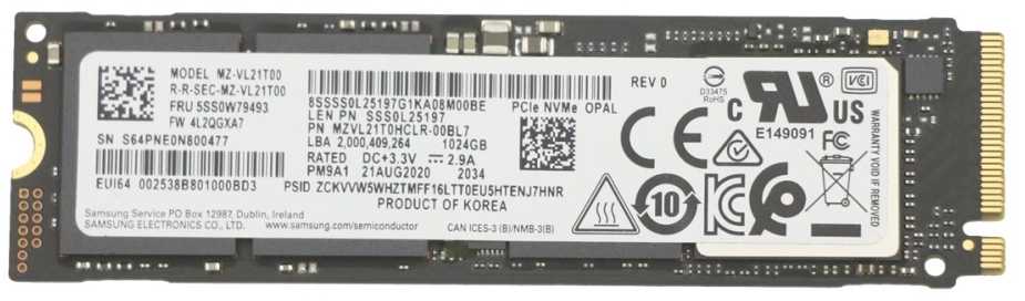 Diskas SSD Lenovo 1TB M.2 2280 PCI-E x4 Gen4 NVMe (SSD M.2 2280 PCIe NVMe 1TB)
