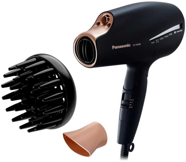 Panasonic | Plaukų džiovintuvas | EH-NA9J-K825 Nanoe | 1800 W | Number of temperature settings 4 | Diffuser nozzle | Juodas/Gold