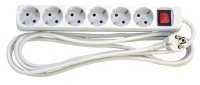 Mercodan E-Line Schuko lizdas, 6 kontaktų, su jungikliu ir lempute. 3 m. 3G1,5mm² H05VV-F 230V 16A 3680W