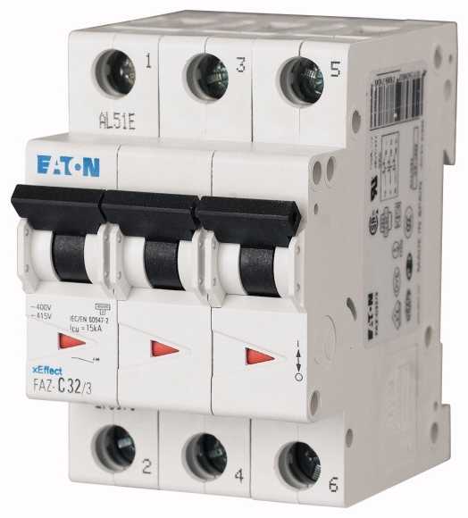 Eaton FAZ-C25 miniatiūrinis automatinis jungiklis 3 moduliai - 278875