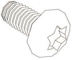 EATON varžtas M5 x 10, torx T25, 50 vnt. pakuotė, savisriegis, skirtas Tabula sistemai