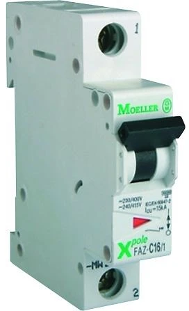 Eaton grandinės pertraukiklis FAZ-C6/1 1P C 6A 15kA AC - 278555