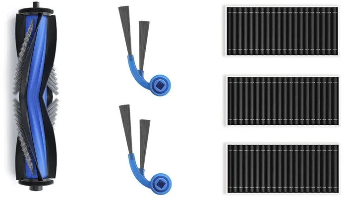 „Ecovacs DKT060214“ techninės priežiūros rinkinys, skirtas „DEEBOT T80 Family“, 1 x pagrindinis šepetys su apsauga nuo susivėlimo, 2 x šoniniai šepečiai su apsauga nuo susivėlimo, 3 x antibakteriniai filtrai