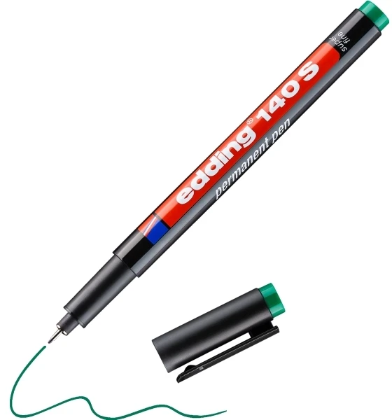 Permanentinis žymeklis-rašiklis Edding 140S OHP, apvaliu galiuku, 0.3mm, žalios spalvos