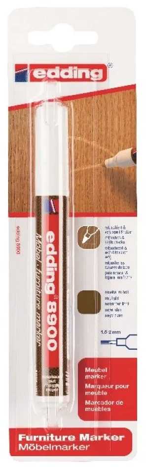 Edding Edding 8900, 1 pc(s), Brown, Fibre tip, Brown, Baltas, Plastic, Round