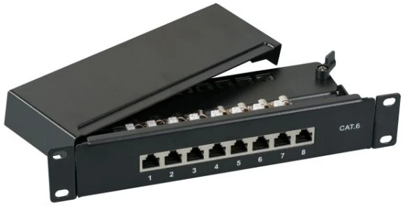 EFB Elektronik 37736SW.8, 5000 Mbit/s, RJ-45, auksinis, juodas, montavimas į stelažą, 1U