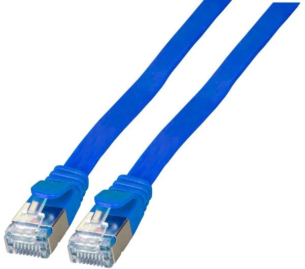 Efb Elektronik EFB Plokščias kabelis RJ45 U / FTP, kat. 6A, PVC, 0,25 m, mėlyna (K5545BL.0,25)
