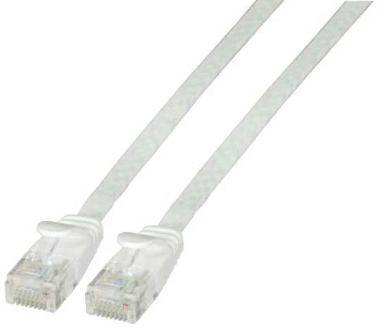 Efb Elektronik EFB plokščias RJ45 U/UTP pataisinis kabelis, 6A kat., PVC, 0,5 m, balta