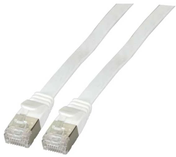 Efb Elektronik EFB plokščias RJ45 U / FTP patch kabelis, Cat.6A, PVC, 0,5 m, Balta (K5545WS.0,5)