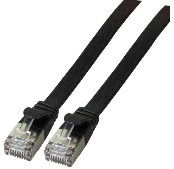 EFB Patchcord Cat.6A, U/FTP, TPE Ultraflex, juoda, 0.5m (K5547SW.0,5)