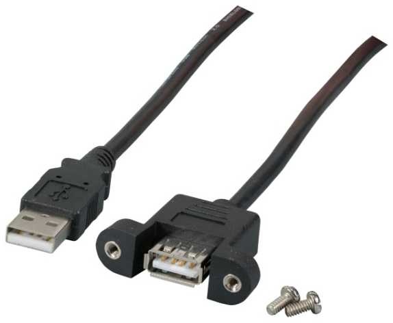 Efb Elektronik USB kabelis Roline USB-A - 2m juodas (K5291SW.0,5V2)