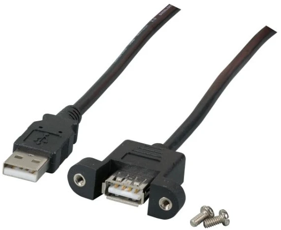 Efb Elektronik Kabelis USB Roline USB-A - USB-A 2 m Juodas (K5291SW.0,5V2)