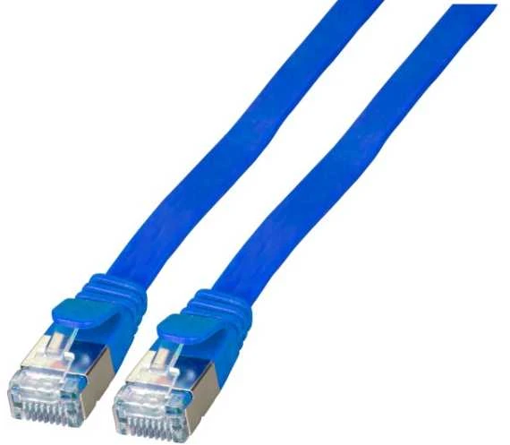 Efb Elektronik EFB Kabelis płaski RJ45 U / FTP, kat. 6A, PVC, 0,25 m, mėlyna (K5545BL.0,25)