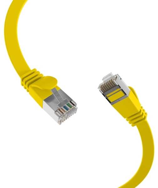 Efb Elektronik EFB Płaski kabelis patch RJ45, U/FTP, Cat.6A, PVC, 0.15m, geltona