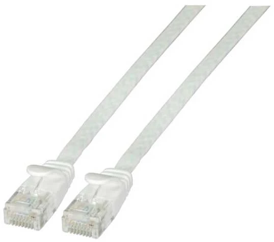 Efb Elektronik EFB plokščias RJ45 U/UTP pataisinis kabelis, kat.6A, PVC, 1,5 m, balta (K8107WS.1.5)
