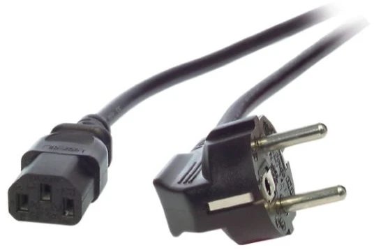Efb Elektronik Maitinimo laidas 230V apsauginis kontaktas CEE7 (kištukas) -> šaltos įrangos IEC-C13 (lizdas), 5 m, juodas
