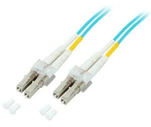 EFB EFB LWL Kabelis Duplex Jumper LC-LC 50/125 OM3 10 Meter LSZH Halogenfrei aqua 2.0mm geprueft mit Messprotokoll