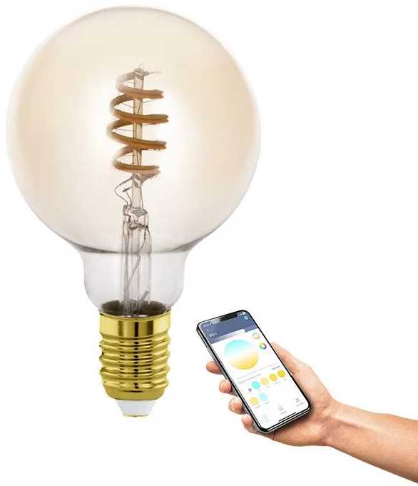 EGLO - E27 G95 spiralinė LED lemputė - gintaro spalvos - reguliuojamo baltumo - Zigbee ir Bluetooth