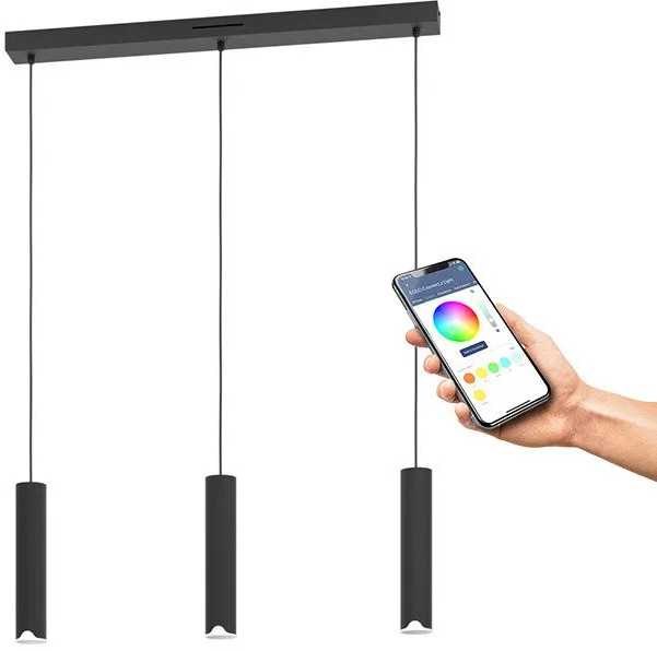 „Eglo“ – „Balamorta-Z“ išmanusis pakabinamas šviestuvas – juodas L78 – RGB + reguliuojama balta spalva – „Zigbee“ ir „Bluetooth“