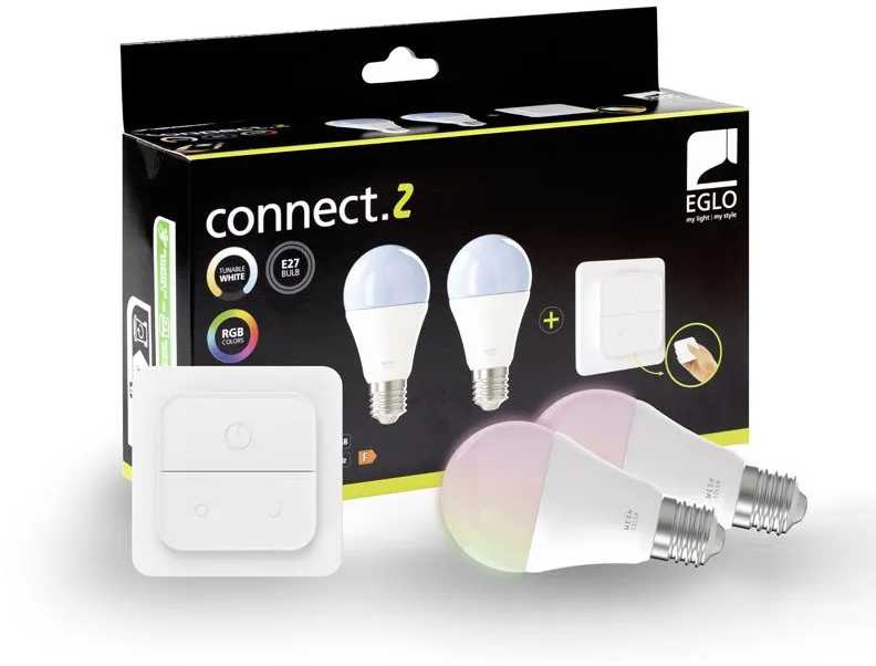 EGLO CONNECT-Z E27 išmaniosios lemputės – 2 vnt. pakuotė su jungikliu – 806 lm