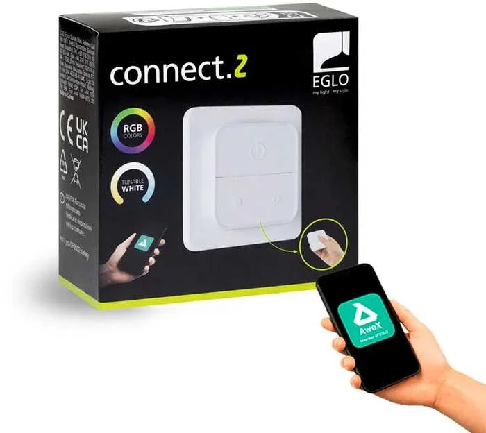 Sieninis šviestuvas „Eglo“ – „CONNECT-Z“ sieninis jungiklis – išmanusis apšvietimo valdymas jūsų namams