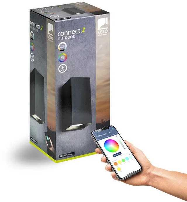 EGLO - Eremitana-Z lauko sieninis šviestuvas - juodas - RGB + TW - Zigbee ir Bluetooth
