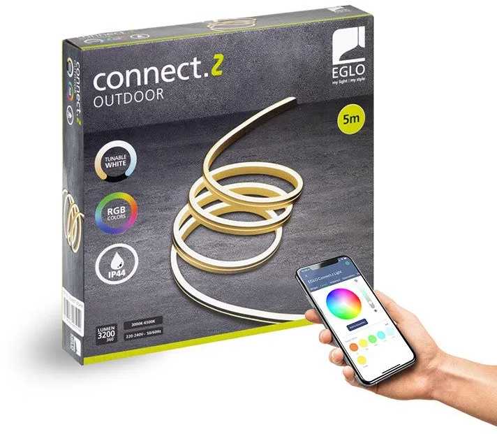 „Eglo Flatneon-Z“ išmanioji LED šviesos juosta – 5 m – RGB + balta – „Zigbee“ ir „Bluetooth“