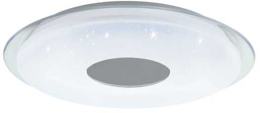 „Eglo Totari-Z“ išmanusis lubinis šviestuvas Ø56 – chromo ir baltos spalvos su krištolo efektu – „Zigbee“ ir „Bluetooth“