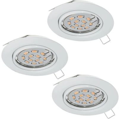 EGLO Įleidžiamas lubinis šviestuvas, 3 vnt. komplektas, Eglo Peneto 3x5W GU10-LED, baltas 94406 - 94406