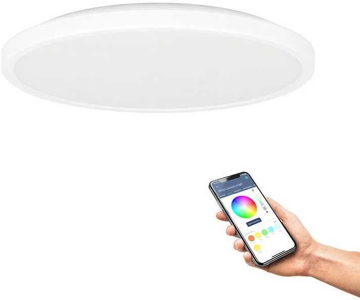 Lampa sufitowa EGLO Surface LED panel ROVITO-Z IP44 13.9W RGB 2700-6500K 1750lm baltas Ø30cm remote control/APP