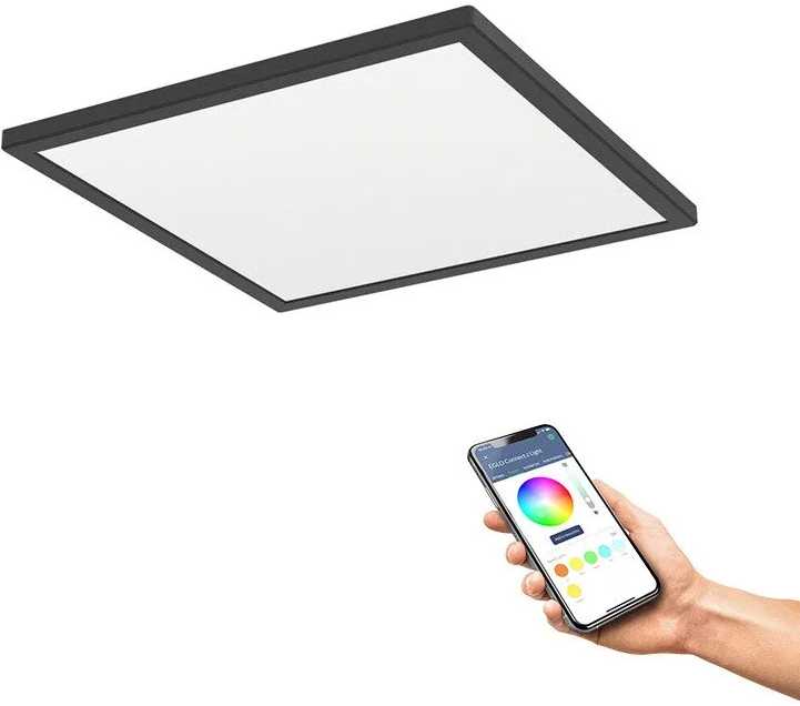 Lubinis šviestuvas Liustra [[KEEP0]] EGLO ROVITO-Z LOFT 390X390 RGB/CCT 21W 3000LM M/FJERNB. IP44 SORT