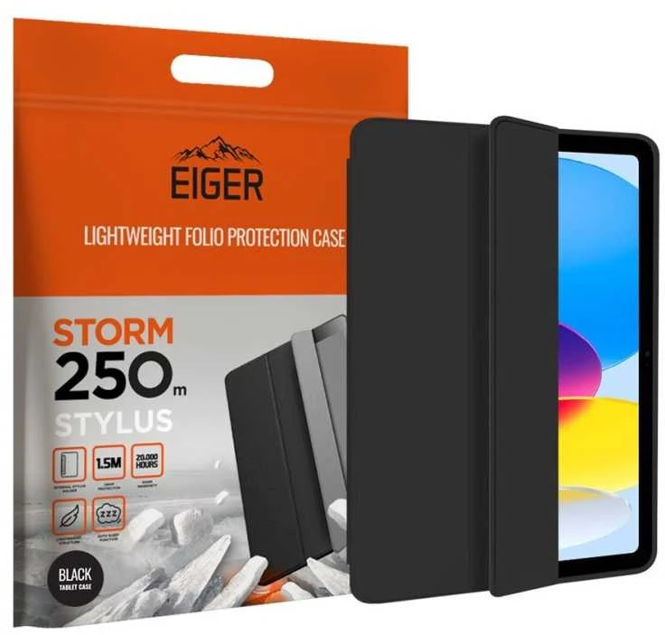 Dėklas na tablet Eiger Eiger Storm Stylus 250m Case iPad 10.9 (2022) juodas
