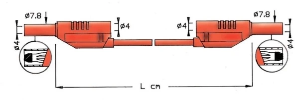 Elma Instruments Bandymo laidas 2611 silikoninis 200CM raudonas
