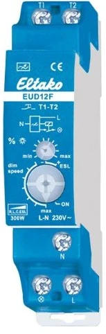 ELTAKO šviesos reguliatorius 0-300 W (R, L, C, ESL, LED), fiksuotas 230 V AC, DIN bėgelio, 18 mm pločio