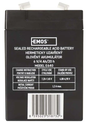 Emos Švino baterija AGM 6V 4Ah F4.7 (3388332)