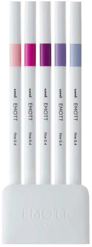 Emott 0.4 mm flomasterių rinkinys su baltu stovu