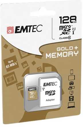 Atminties kortelė Karta Emtec Elite Gold Micro SDXC 128 GB 10 klasės UHS-I/U1 (ECMSDM128GXC10GP)