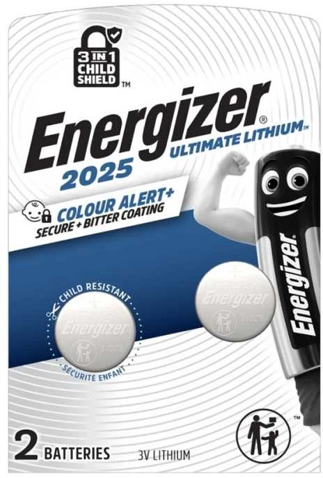 Energizer Ultimate Lithium 2025, Vienkartinės baterijos, CR2025, Ličio, 3 V, 2 vnt., Plienas