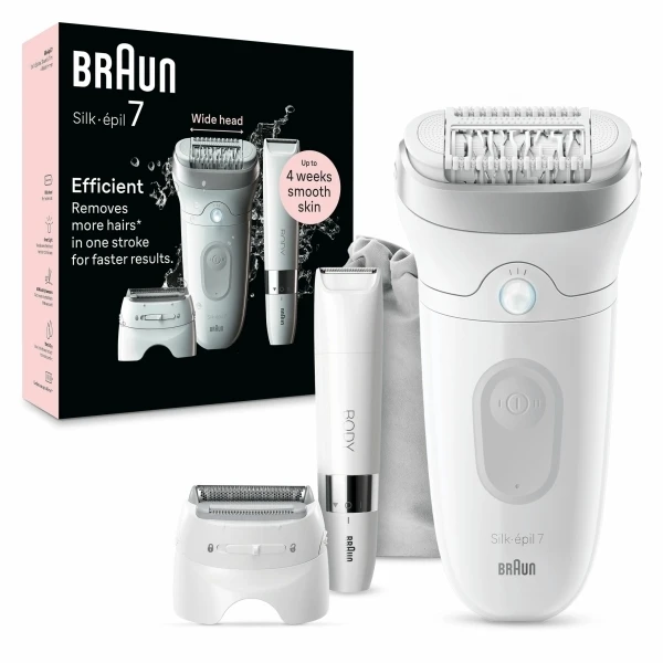 Braun Silk-épil 7 7-441 balta ir-sidabrinė