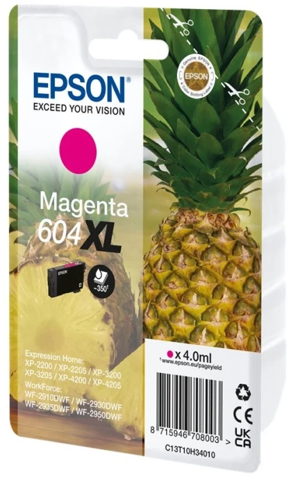 Kasetė - Epson rašalas 604 XL magenta (C13T10H34010, 350 puslapių, spalvota)